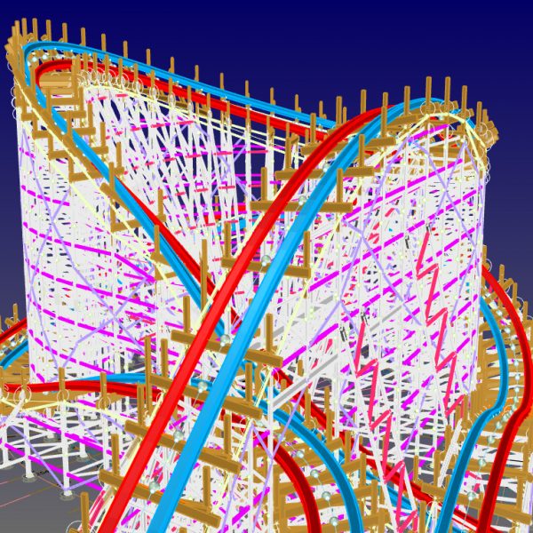 Skyline ECS Wooden Roller Coaster with Steel Support Structure